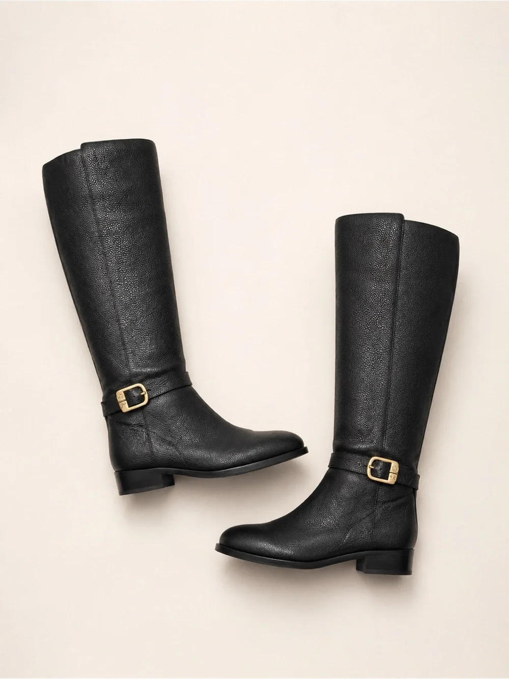 Tory Burch Brooke High Boots Leather Black 6 English Countryside Dark Academia
